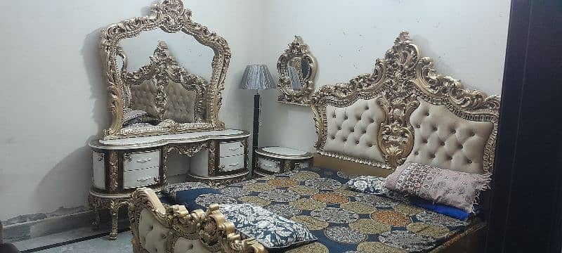 king size bed with side table and king size dressing only 2 days use 11