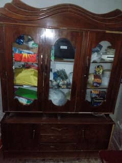 Wooden Glass Door Showcase Cabinet