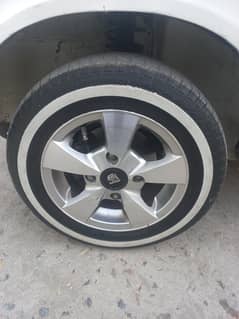 Mehran Alloyrims with Tyres Good Condition