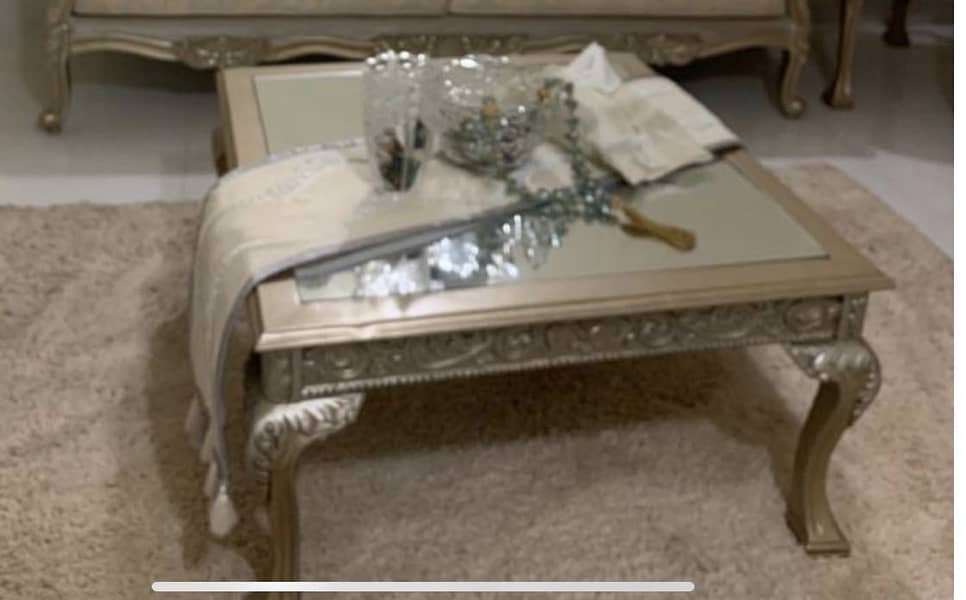 Designer centre table set (One large and two small ) with mirror top 0