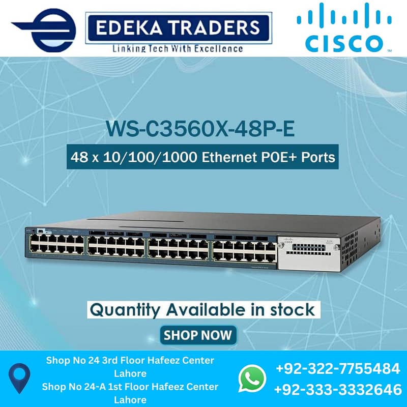 Cisco 3560X – 48 Port Gigabit PoE | Stackable Layer 3 Switch 0