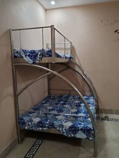 stainless steel double portion bed for childrens