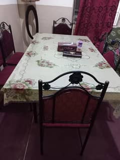 6 seater dining table with glass table