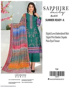 Beautiful  woman unstitched suit