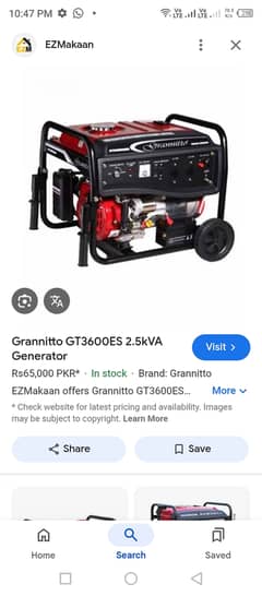 Gt3600ES 2.5 kVA portable generator garnnittio