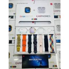 i20 Ultra Max Suit Smartwatch 2.3 Display + Wireless Earbuds 7 Straps