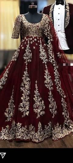 bridal macxi in mehroon+plum