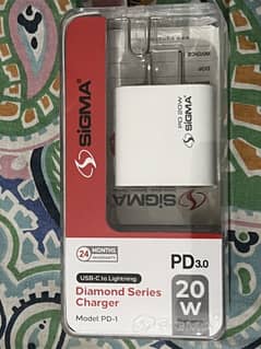 IPHONE 20W SIGMA CHARGER+CABLE 2 YEARS WARRANTY  XS/XR/X/11/12/13/14