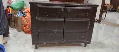 Wooden table and side table both