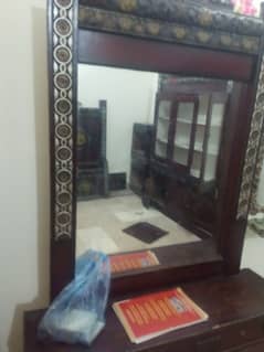 Bed set with side tables dressing table and utensils almirah