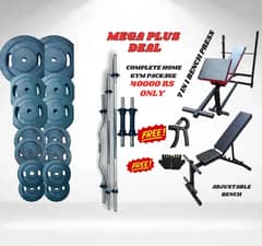 ADJUSTABLE WEIGHT PLATES / MULTI PURPOSE BENCH /  DUMBBELL, RODS / GYM