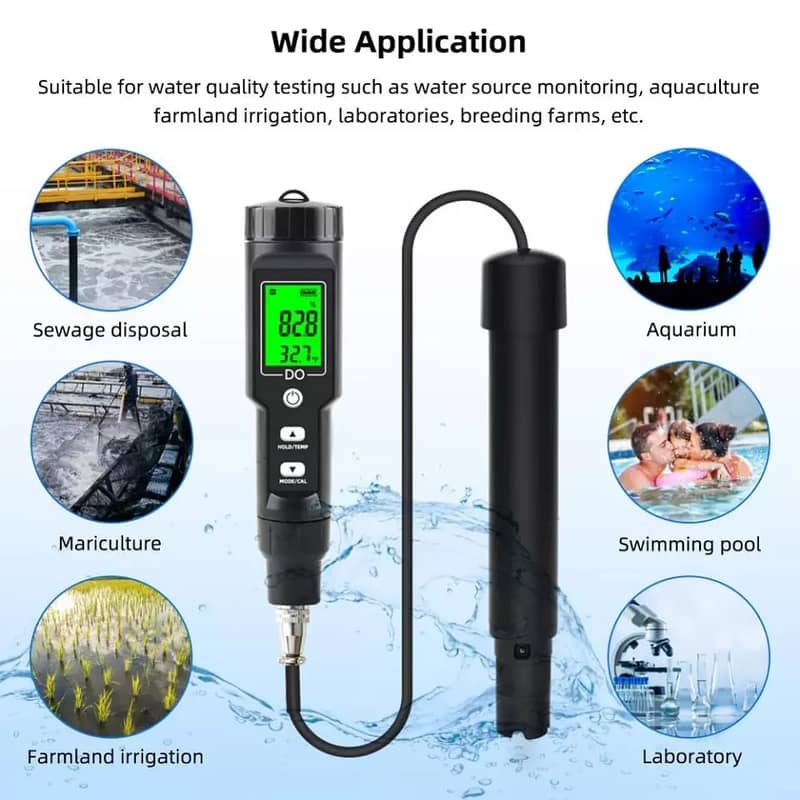 Digital Dissolved Oxygen DO Meter Professional Fi,sh Aqu,arium Meter 1