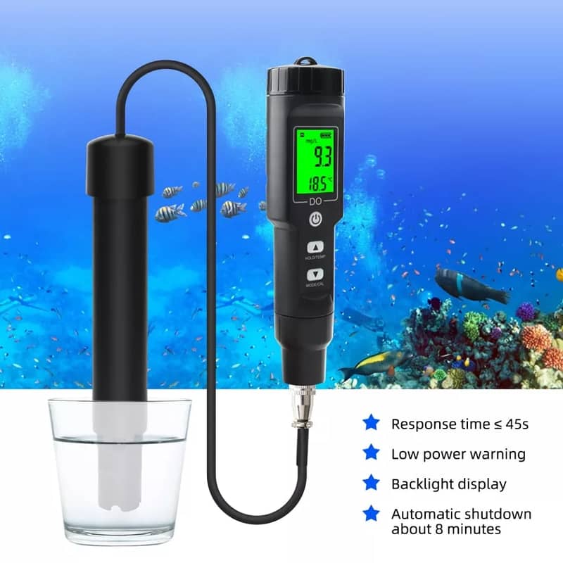 Digital Dissolved Oxygen DO Meter Professional Fi,sh Aqu,arium Meter 3