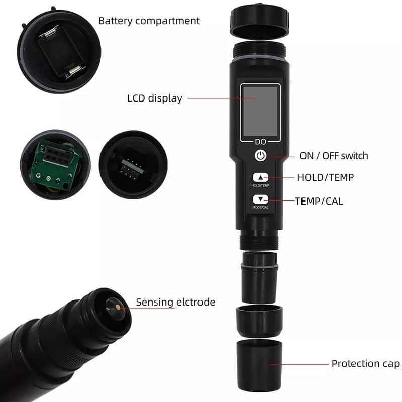 Digital Dissolved Oxygen DO Meter Professional Fi,sh Aqu,arium Meter 4