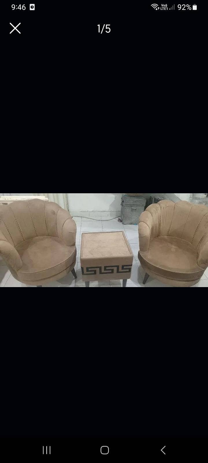 2 chairs, 1 table 1