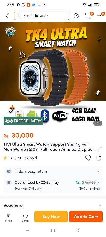 TK4 Ultra 5g smart watch 4gb Ram 64gb storage 3