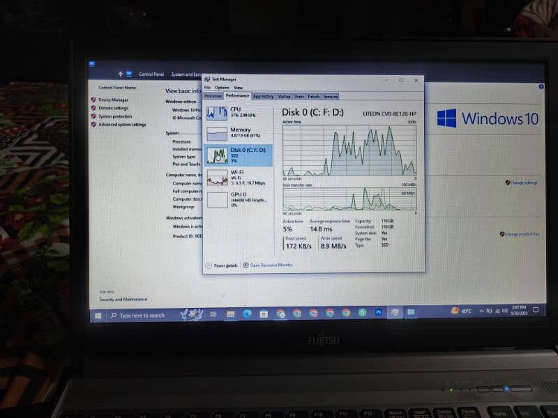 Fujitsu laptop i5 4th gen M processor high performance 5