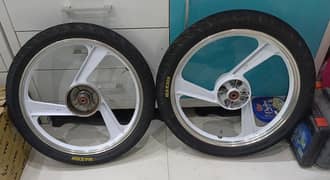 Honda CD 70 Alloy Rims with Tyre. Imported from Thailand.