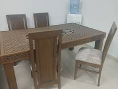 dining table with 6 chairs-glass top missing