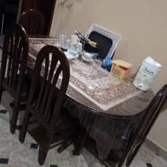 6 seater wooden dining table