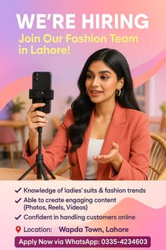 Looking for a Female For fashion brand marketing