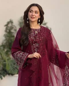 Ladies Lawn Summer Suit Front Full Heavy Embroidered