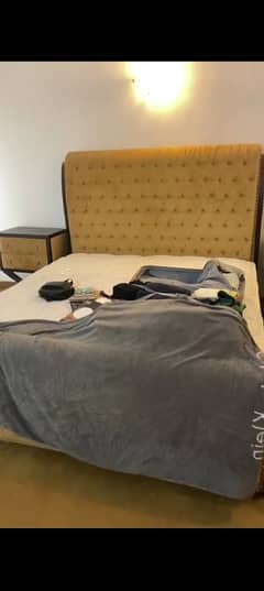 Double Bed with Mattress, Side table and dress  and Sofa Set