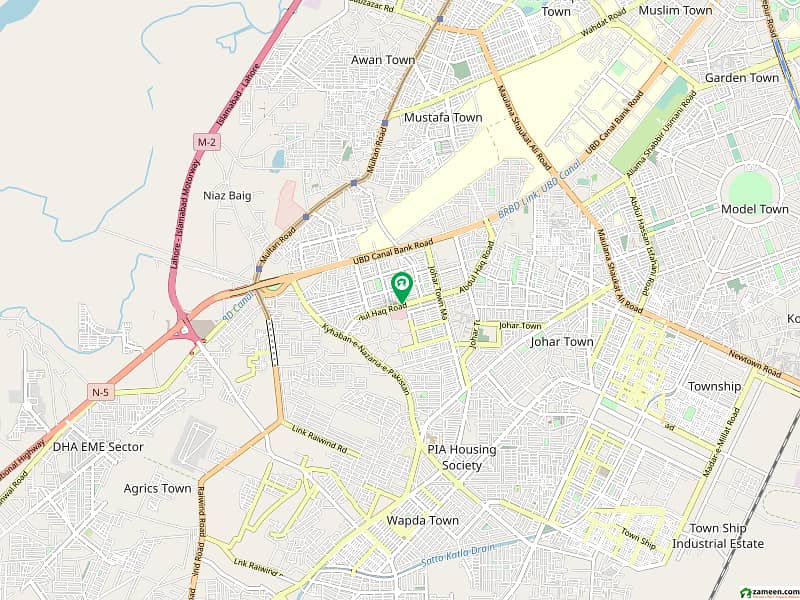 ideal location map pass 10 Marla plot Located in Johar town phase 2 0