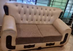 wood 3 seater and 2 seater sofas
