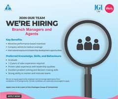 manager and sales team required