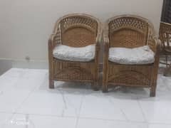 4× Cane Chairs with cushion
