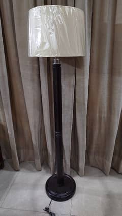 Dark brown and beige floor lamp
