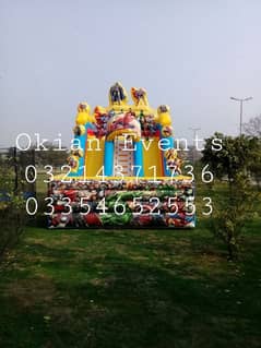 Jumping Castle Slide Pop Corn Cotton Candy Chocolate Fountain For Rent