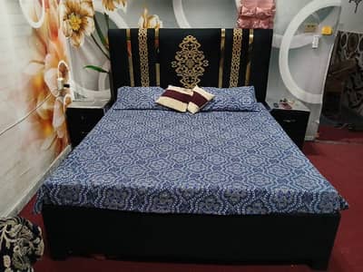Velvet Poshesh Bed With Dressing For Sale