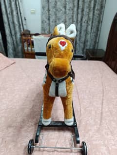 Rocking Horse Plush Ride on Toy with  Sounds for Toddlers