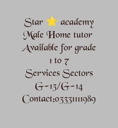 Male home tuitor available