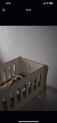 Portable Wooden Baby Cot | Baby Crib with Mattress