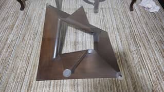 Stylish wood table with glass top for sale
