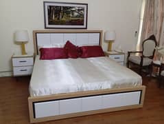 branded bedroom set with dressing table two side tables and cupboard