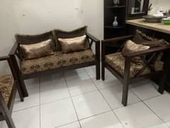 Original Sheeshan Wood 4 Seater Sofa and Iron Stand