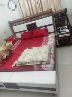 Double Bed with 2 side table , dressing and Cupboard