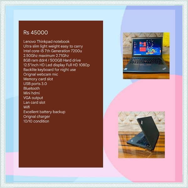 Lenovo corei5 4th Gen mini Laptop slim & lite weight backlite keyboard 10