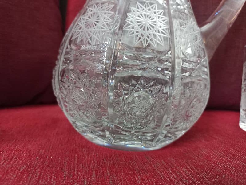 Beautiful Crystal Jug and Glasses Set, Made in Poland. 5