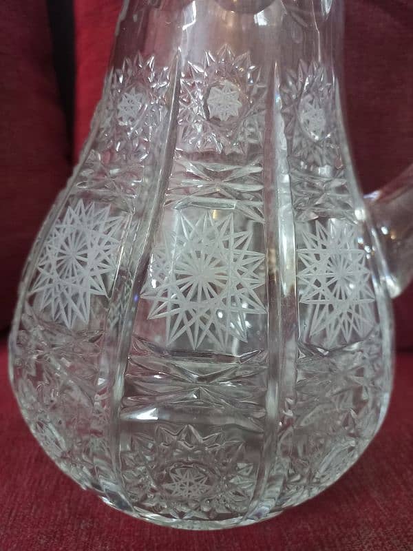 Beautiful Crystal Jug and Glasses Set, Made in Poland. 10