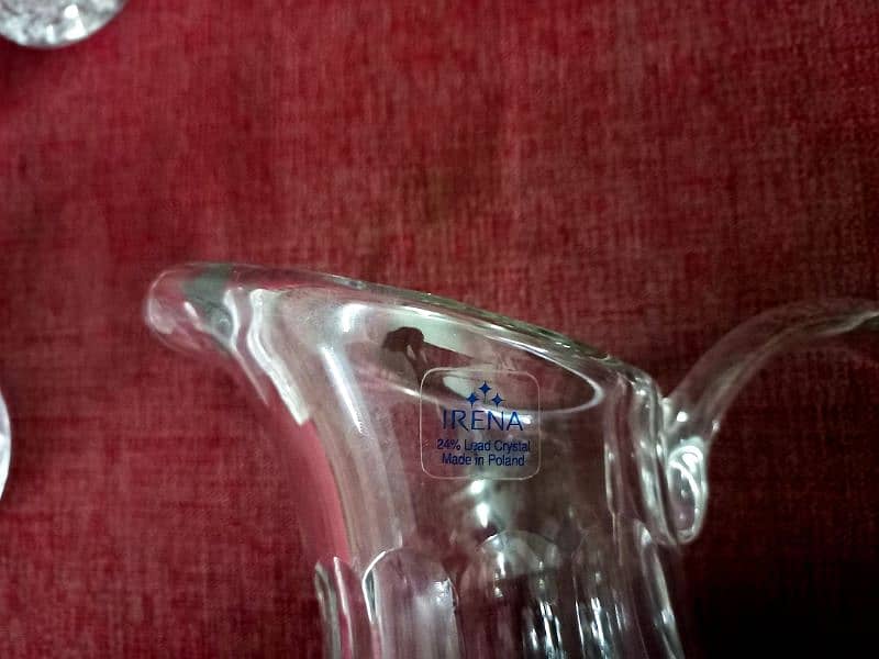 Beautiful Crystal Jug and Glasses Set, Made in Poland. 1