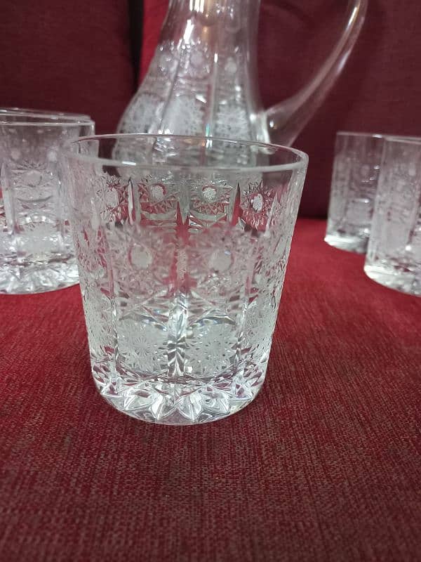 Beautiful Crystal Jug and Glasses Set, Made in Poland. 7
