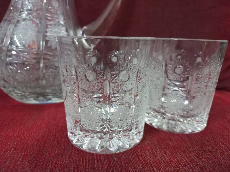 Beautiful Crystal Jug and Glasses Set, Made in Poland. 4