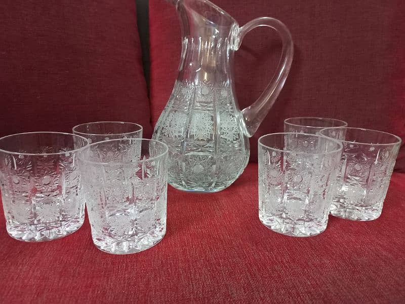 Beautiful Crystal Jug and Glasses Set, Made in Poland. 0
