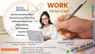 Handwriting & Online/offline  typing  jobs, Daily-payout
