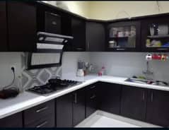 three bed dd tile flooring ground floor portion for rent in johar